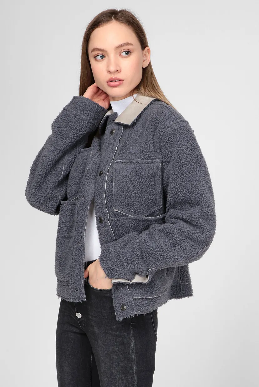Мужская серая куртка  Lewis Hamilton FAUX SUEDE JKT 8
