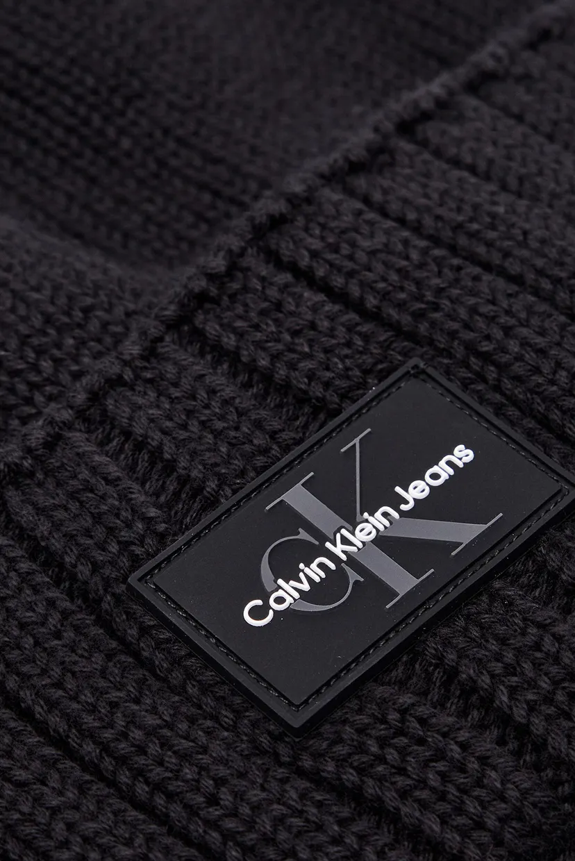 Мужская черная шапка MONO LOGO PATCH BEANIE RUB 3