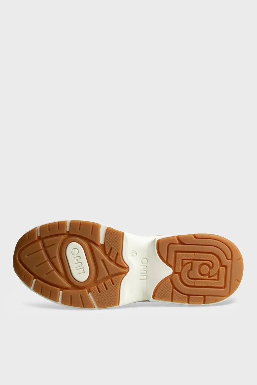 Кроссовки LJ01 01 - SNEAKER PRINTED LEATHER CANV BROWN NATURAL 4