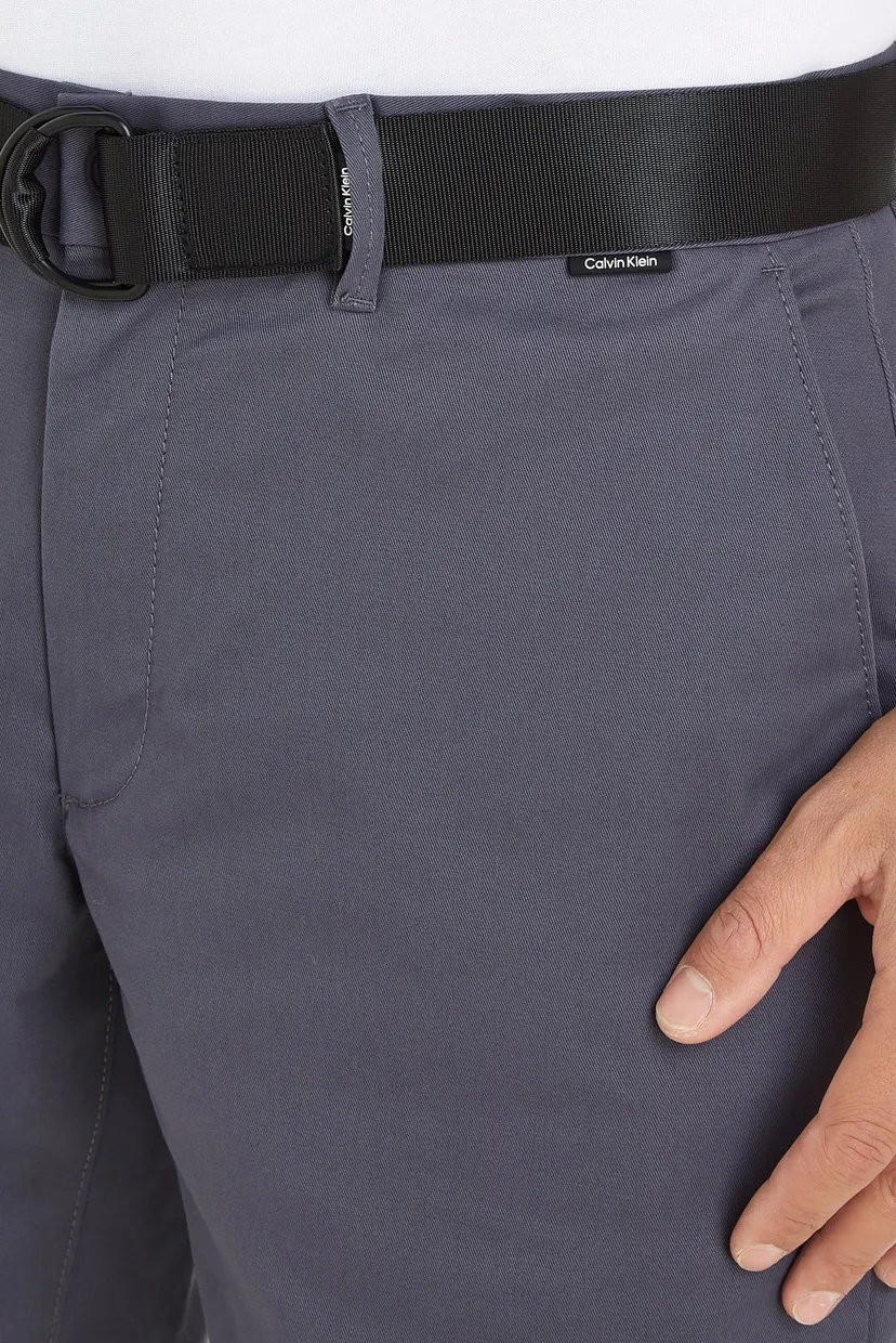 Мужские серые шорты MODERN TWILL SLIM SHORT BELT 6