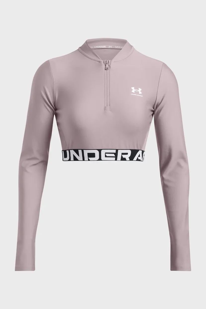 Женский пудровый топ HeatGear Rib 1 4 Zip LS 3