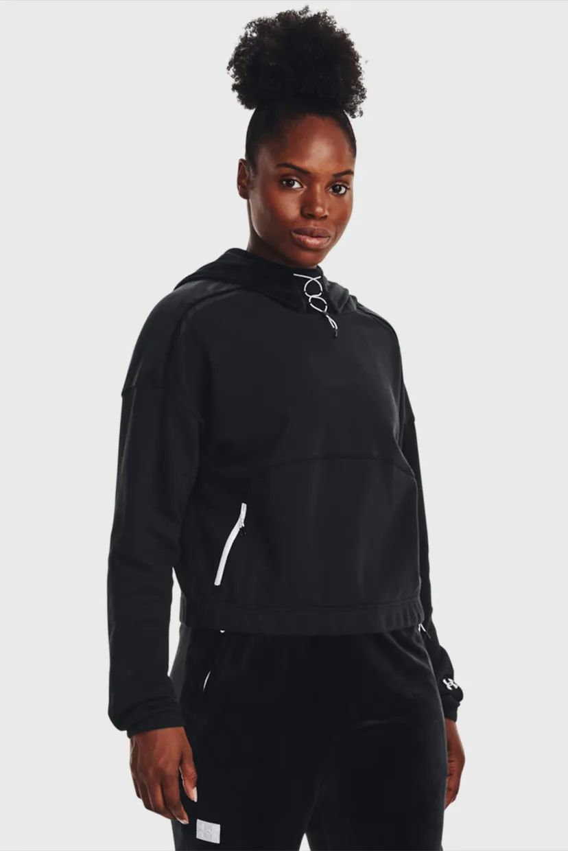 Женское черное худи UA Journey Fleece Hoodie 7