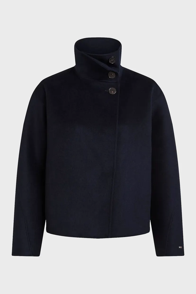 Женское черное шерстяное пальто DF WOOL BLEND FUNNEL JACKET 5
