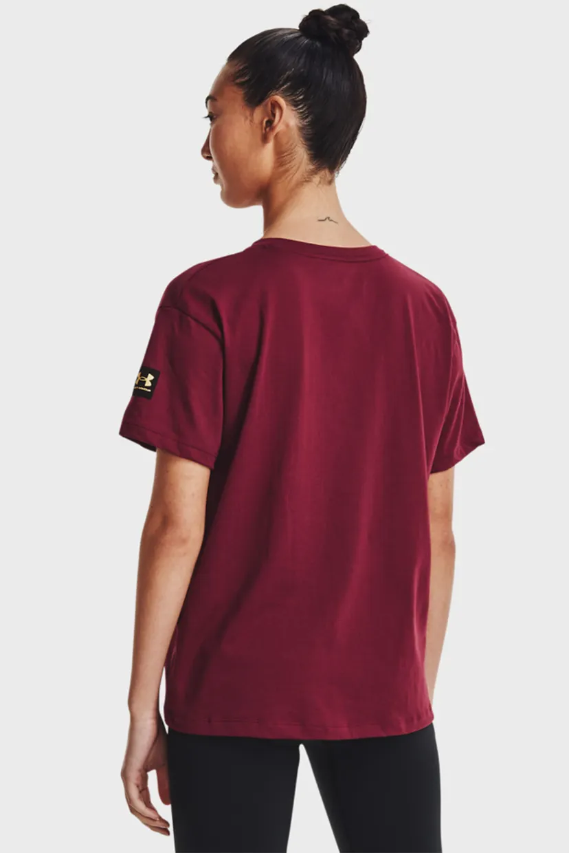 Женская бордовая футболка CNY Graphic Tee 3