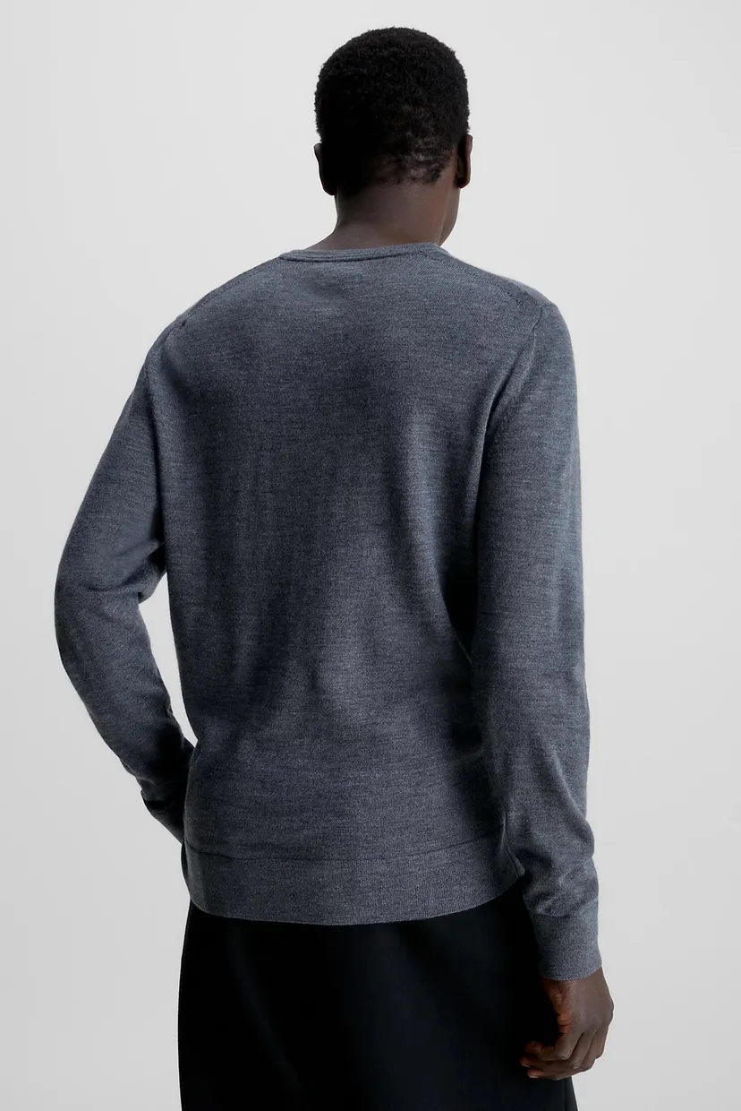 Мужской серый шерстяной джемпер SUPERIOR WOOL CREW NECK 3