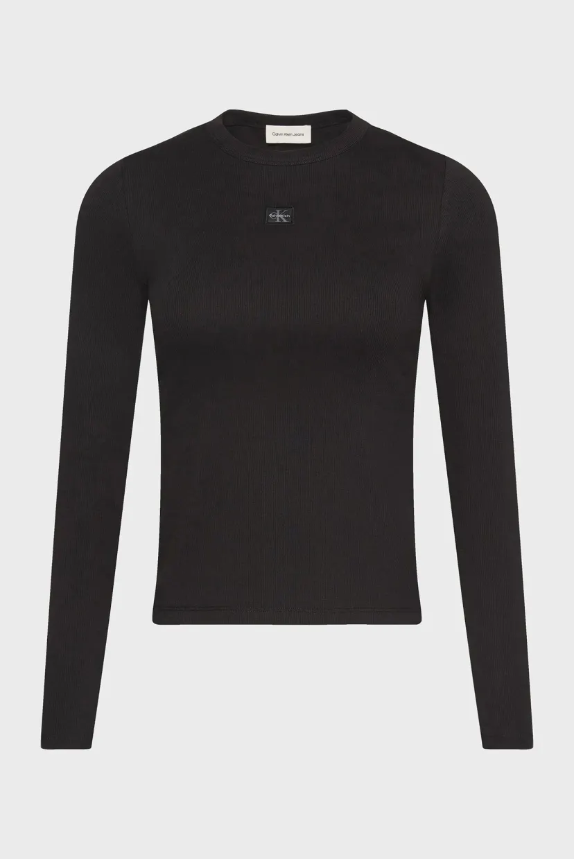 Лонгслив LS WOVEN LABEL 2X2 RIB CREW TOP 7