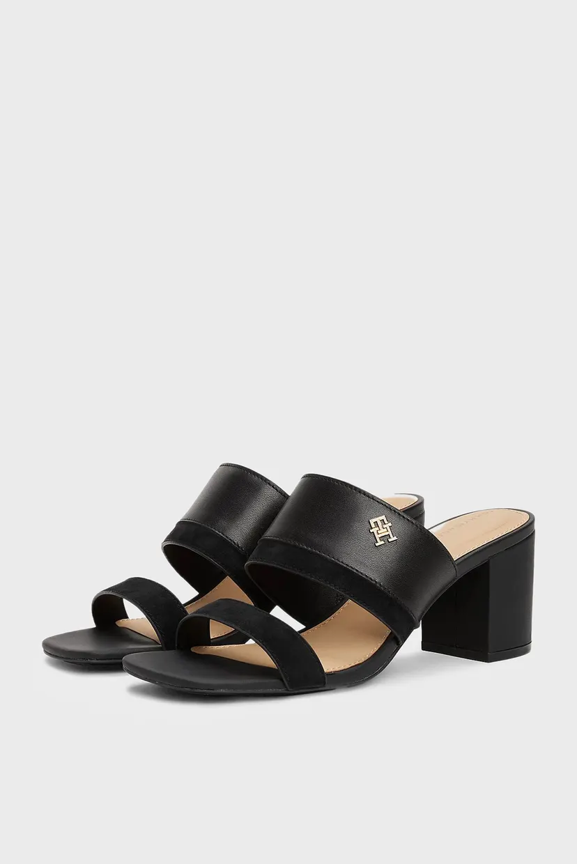 Босоножки LEATHER & SUEDE BLOCK HEEL MULE 3
