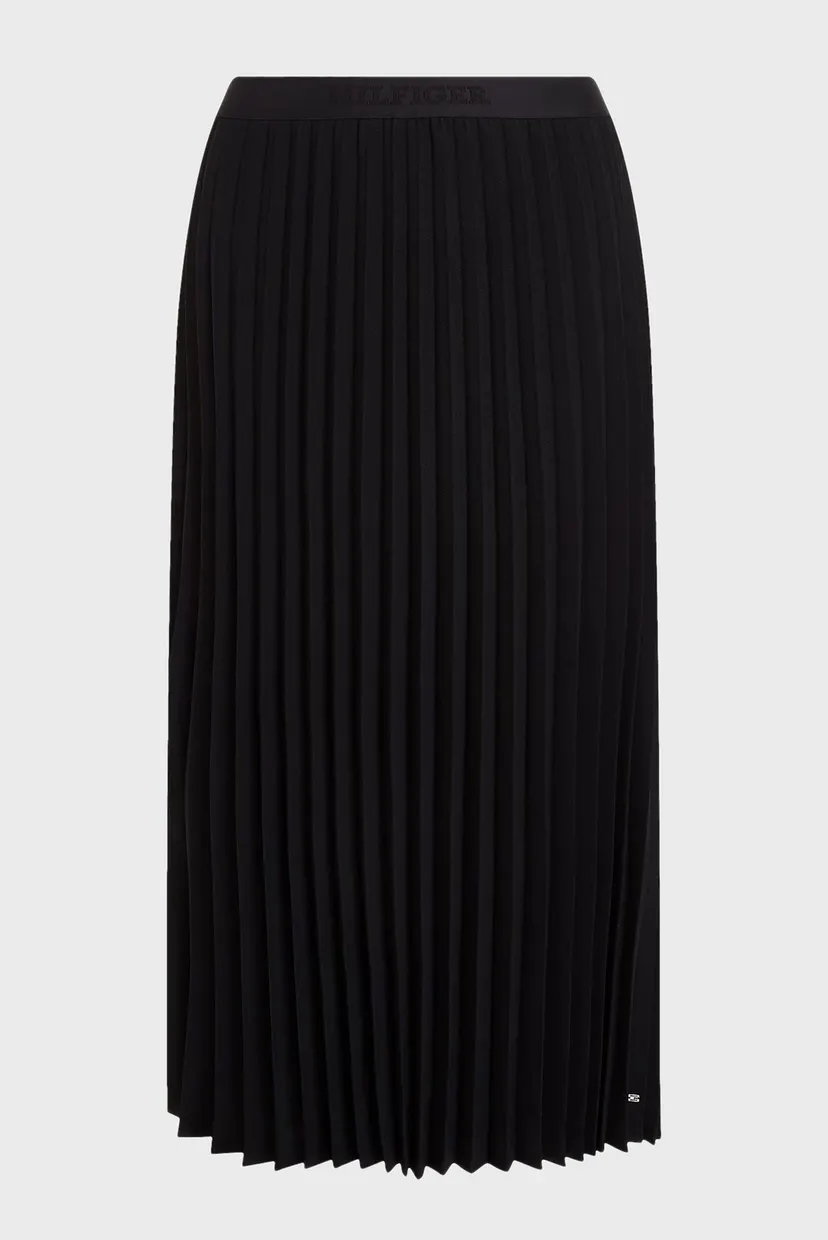 Женская черная плиссированная юбка FLUID PLEATED MIDI SKIRT 5