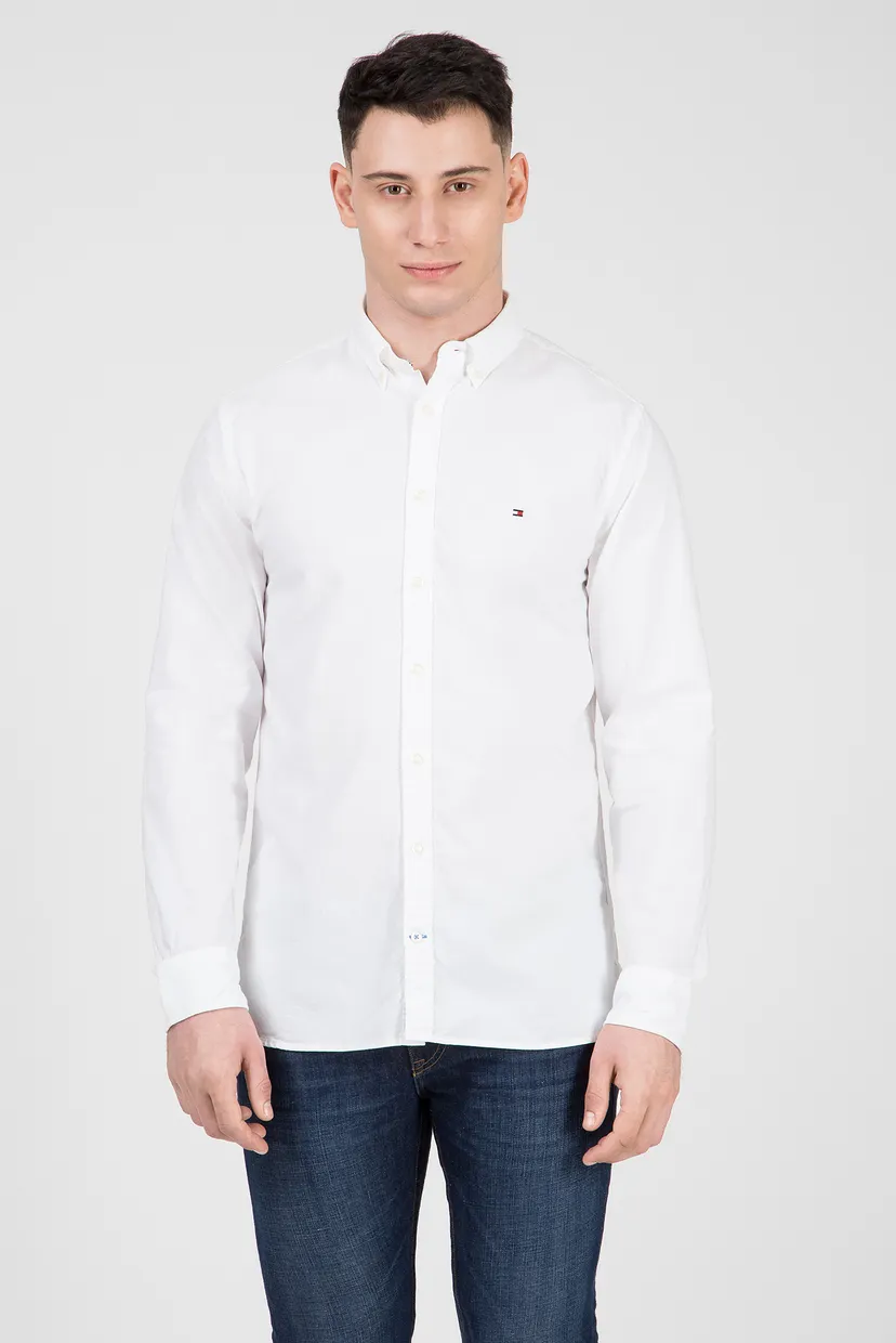 Мужская белая рубашка SANDWASHED OXFORD 6