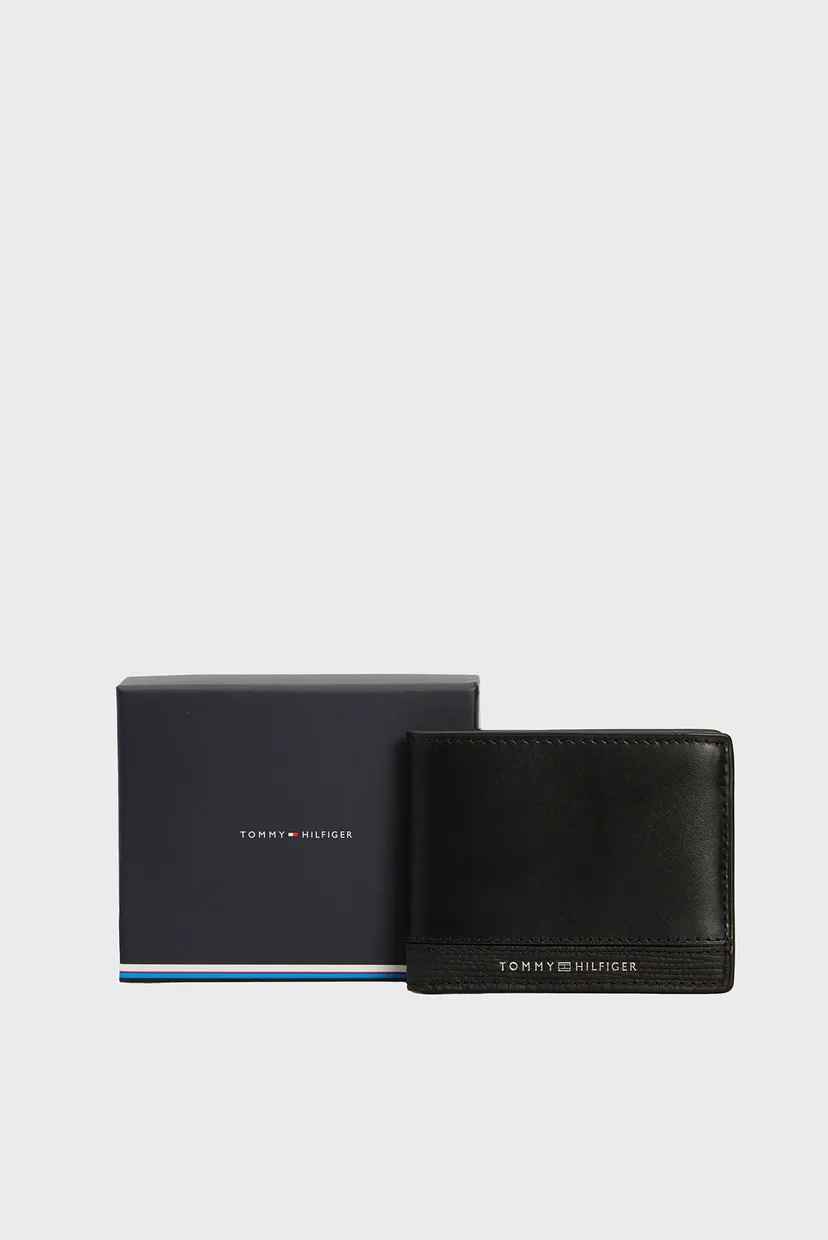 Мужской черный кожаный кошелек TH BUSINESS MINI CC WALLET 5