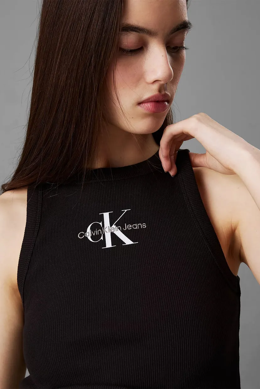 Женская черная майка MONOLOGO RIB TANK TOP 4