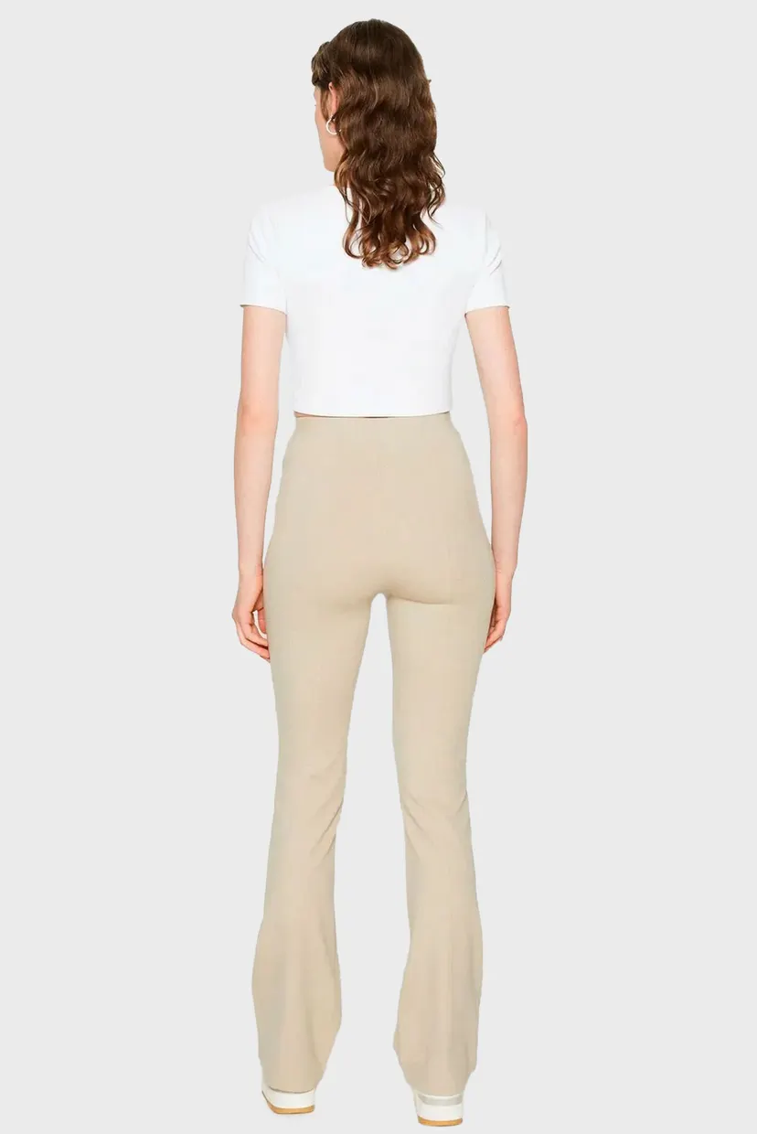 Женские бежевые брюки LOGO ELASTIC MILANO 8
