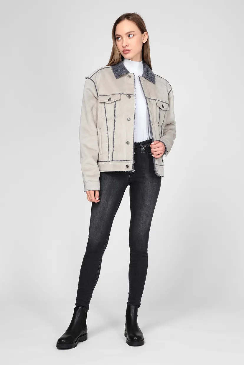 Мужская серая куртка  Lewis Hamilton FAUX SUEDE JKT 10