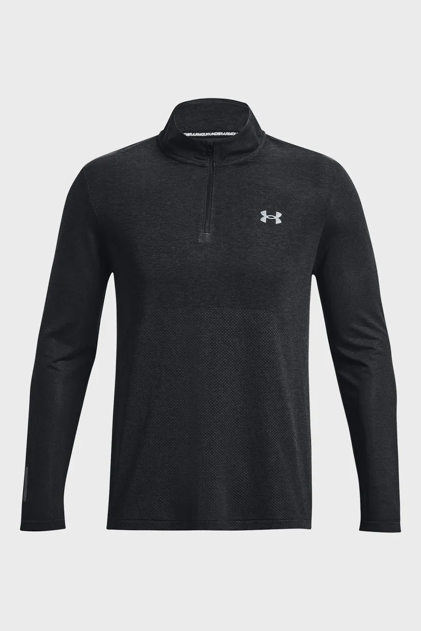 Мужская черная спортивная кофта UA SEAMLESS STRIDE 1 4 ZIP 4