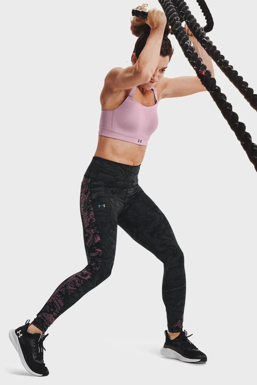 Женские черные тайтсы с узором UA RUSH ™ Legging 6M Novelty 3