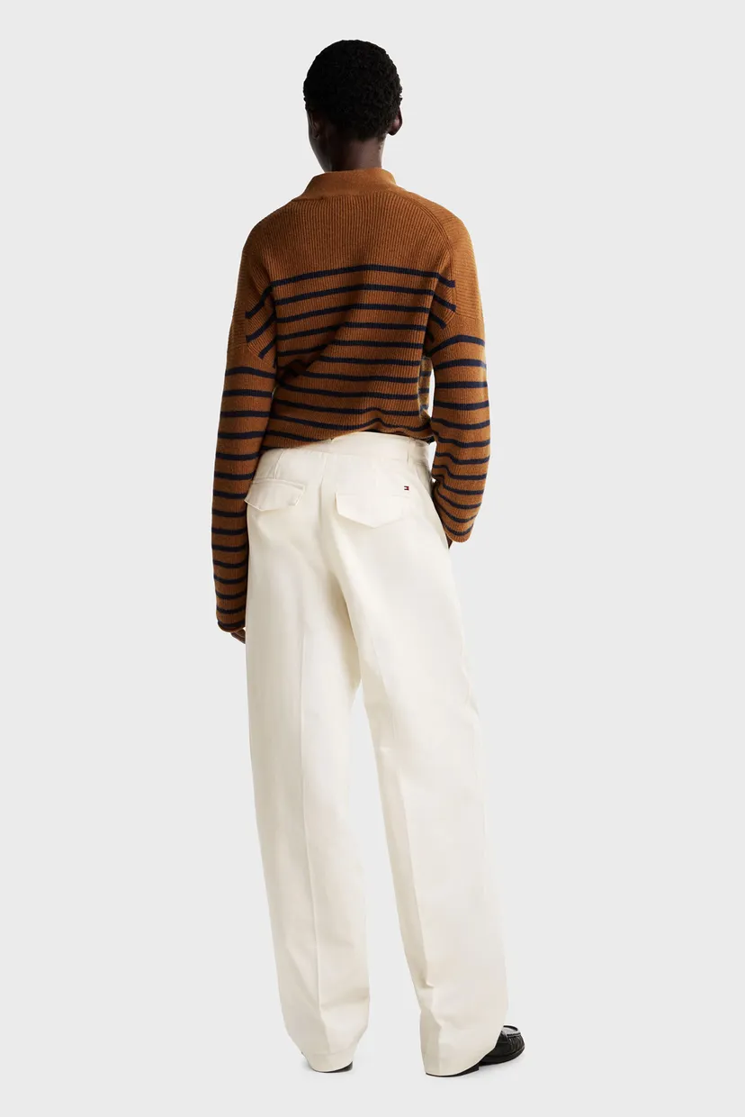 Женские белые чиносы COTTON BARREL RELAXED STR CHINO 4