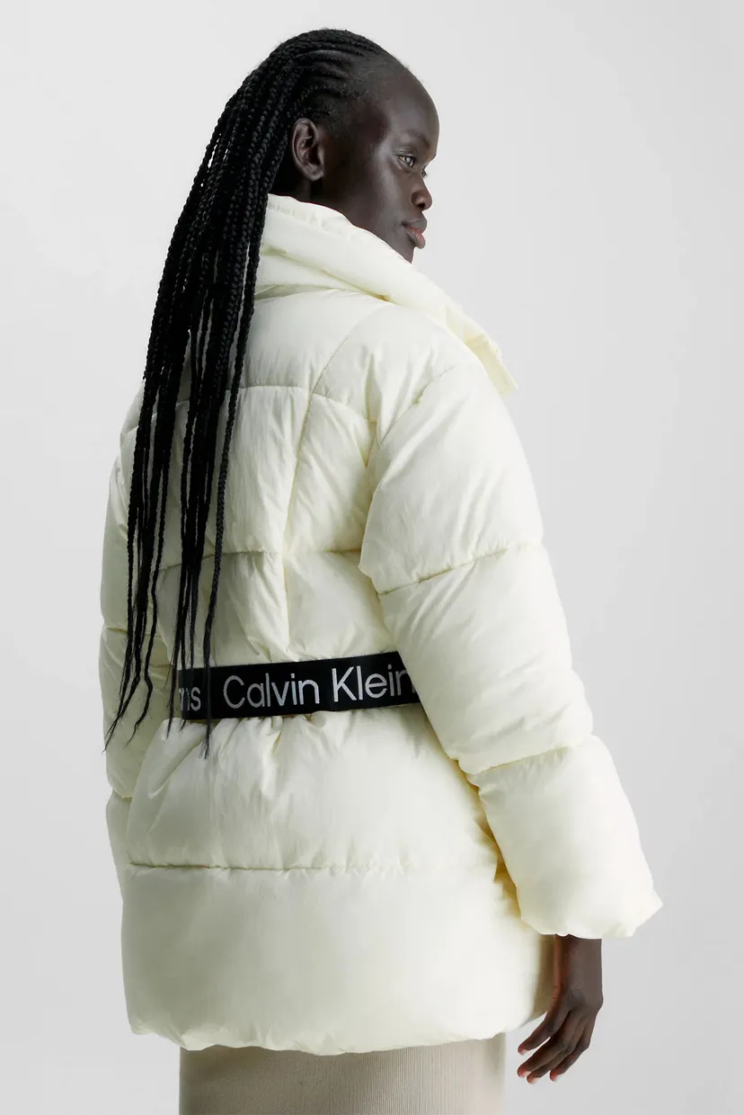 Женская белая куртка BELTED LONG PUFFER 4