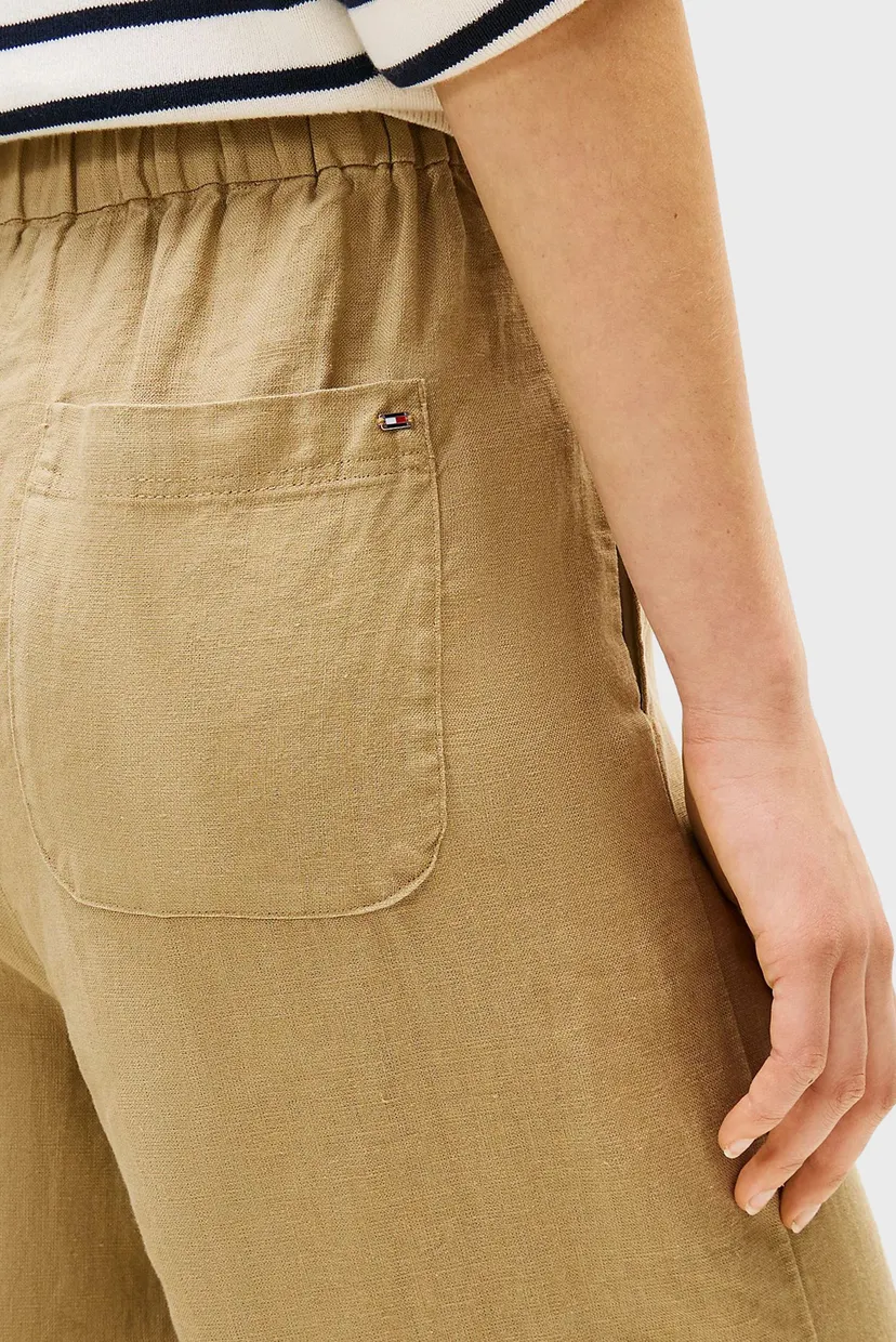Женские бежевые льняные брюки TAILORED STRAIGHT 4