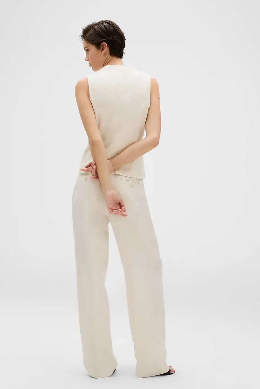 Брюки STRUCTURED LINEN PLEATED PANT 4