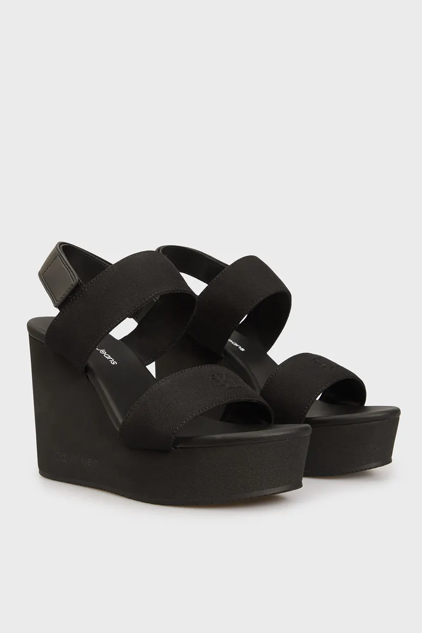 Женские черные босоножки WEDGE SANDAL WEBBING IN 3