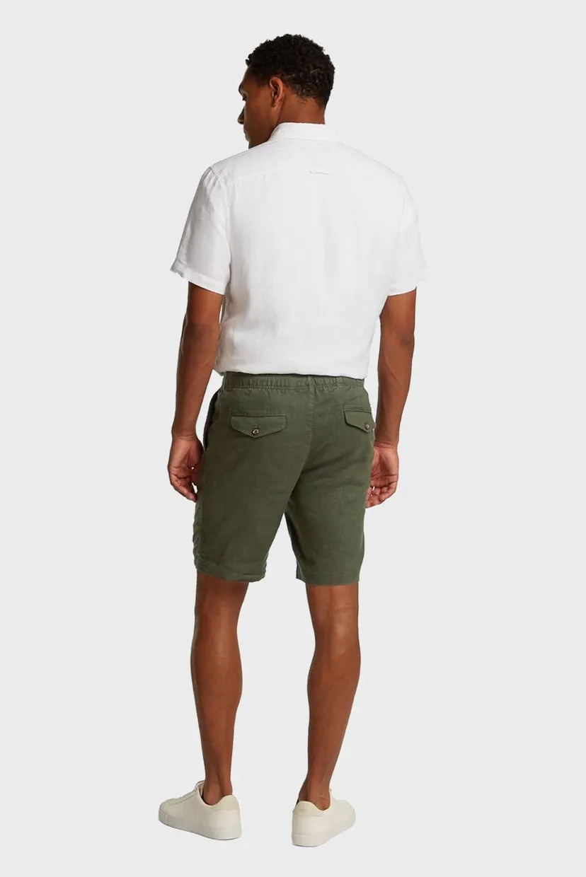 Мужские оливковые льняные шорты HARLEM PO LINEN 3