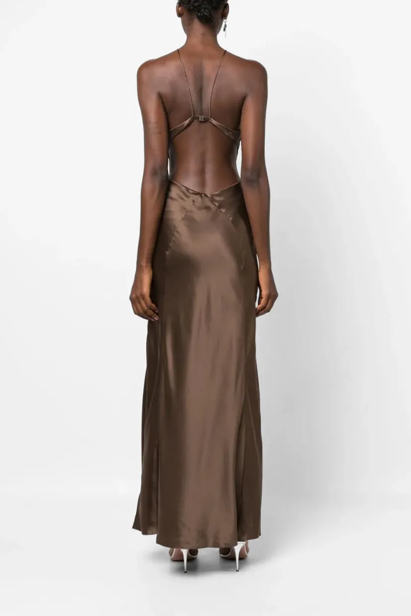 Платье SILK HALTERNECK SLIP MAXI DRESS 4