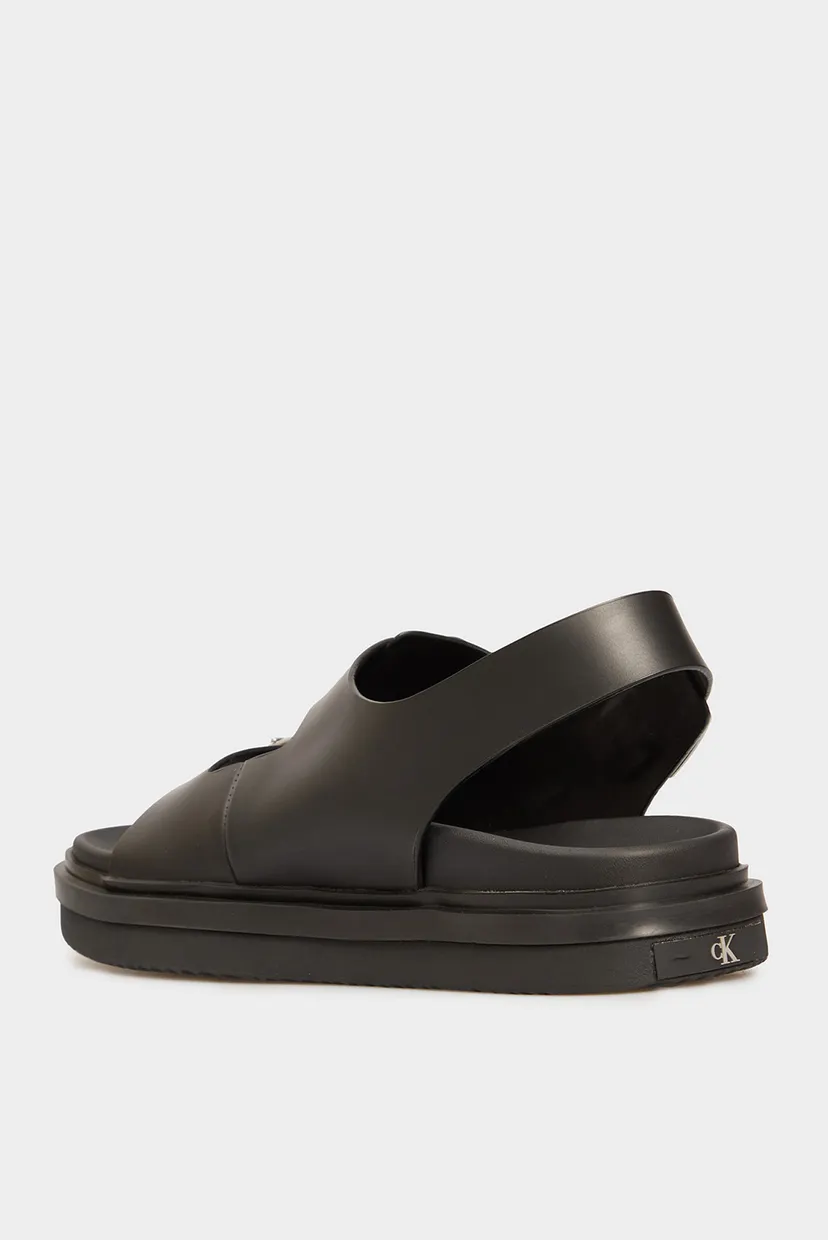 Женские черные кожаные сандалии FLAT MOLDED 5