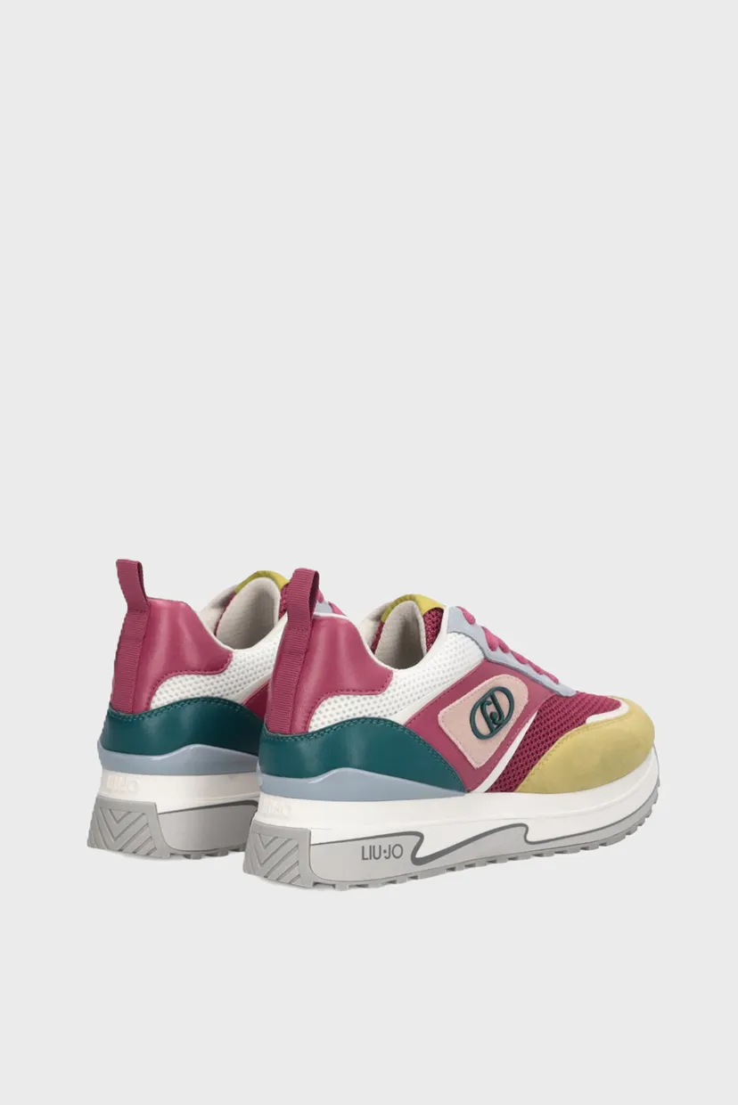 Кроссовки LIU JO MAXI WONDER 97 - SNEAKER COW SUEDE MESH CITRONETTE BOUGANVILLE MARINE 5