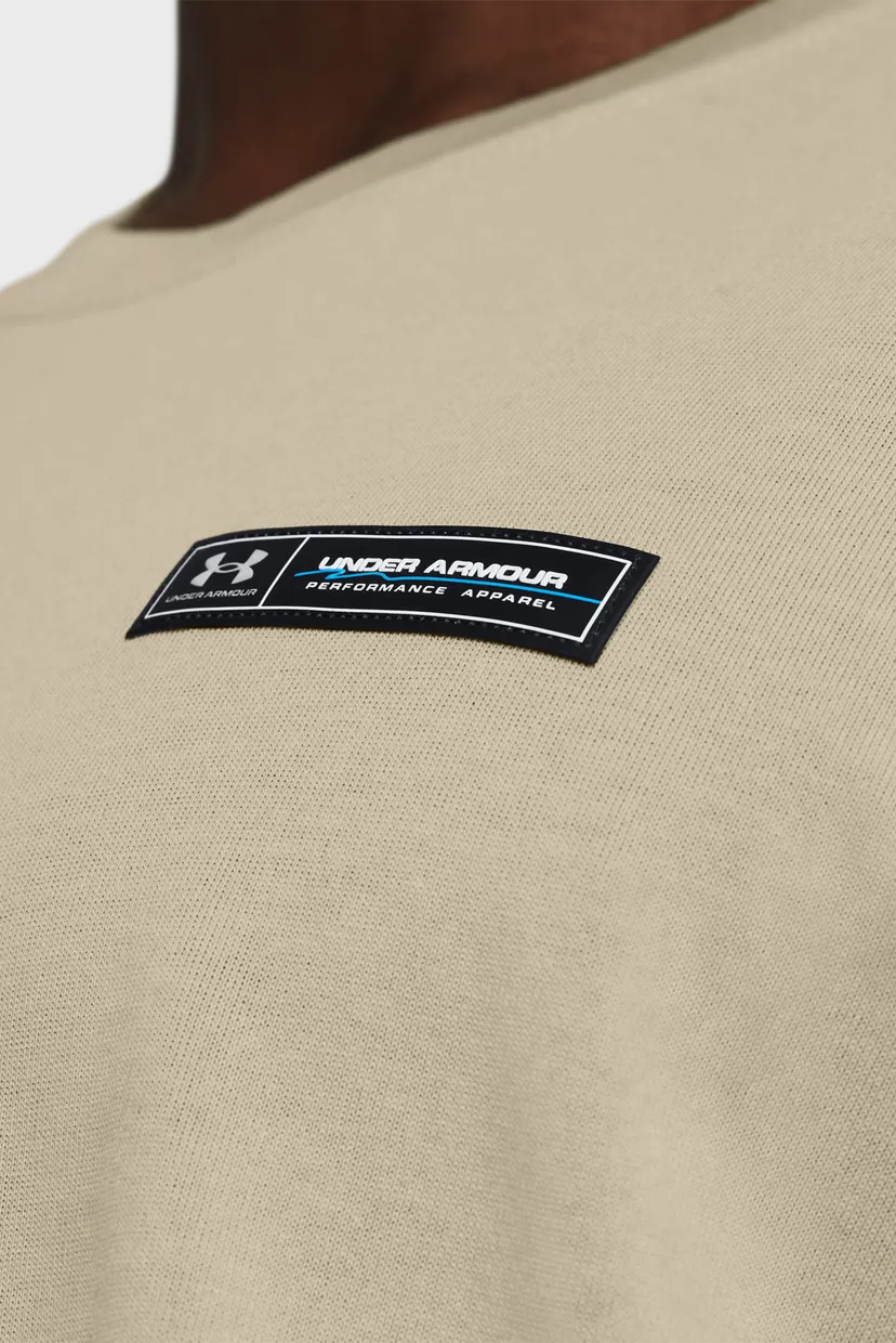 Мужская бежевая футболка UA HW ARMOUR LABEL SS 3