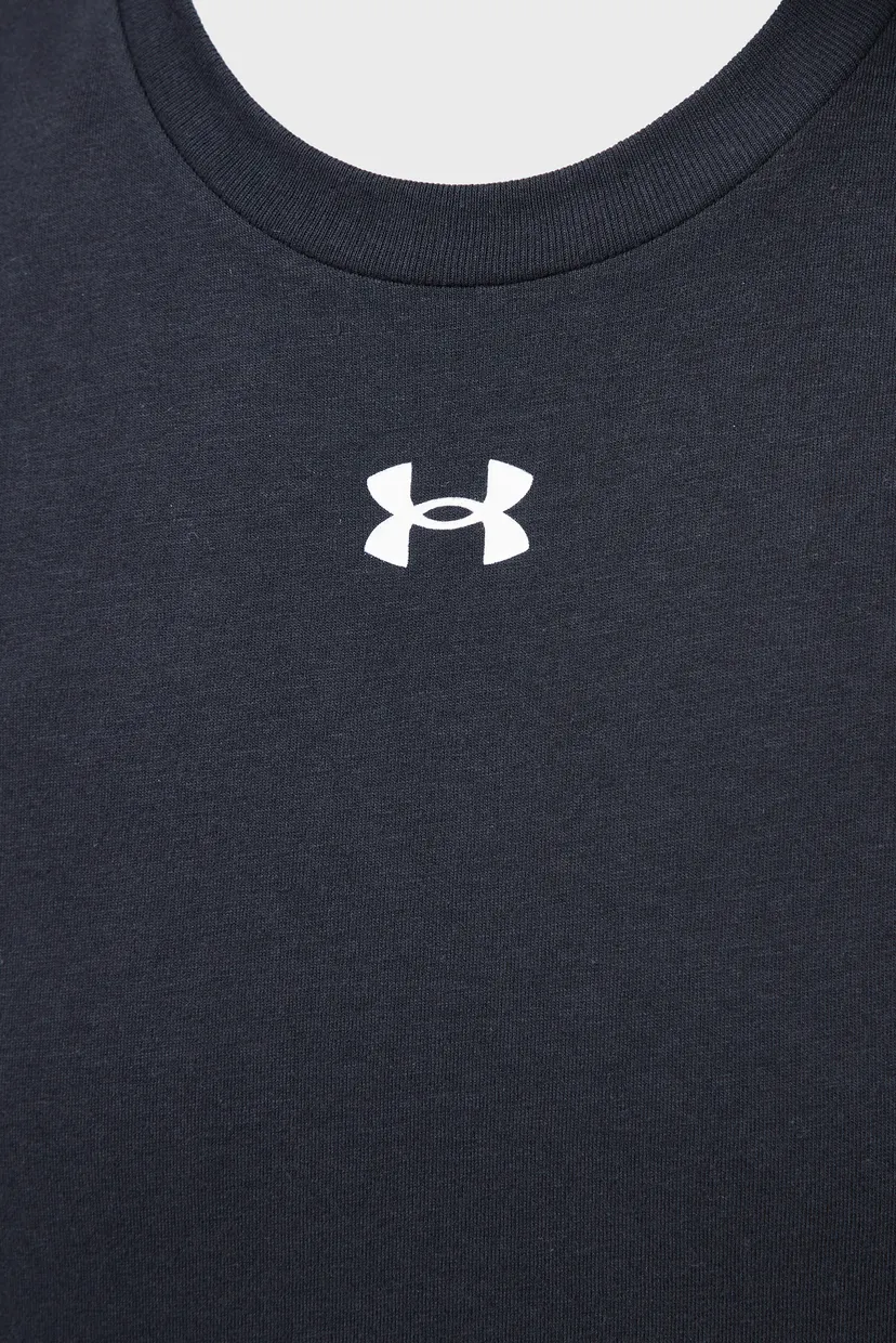 Детская черная футболка UA CROP SPORTSTYLE LOGO SS 5
