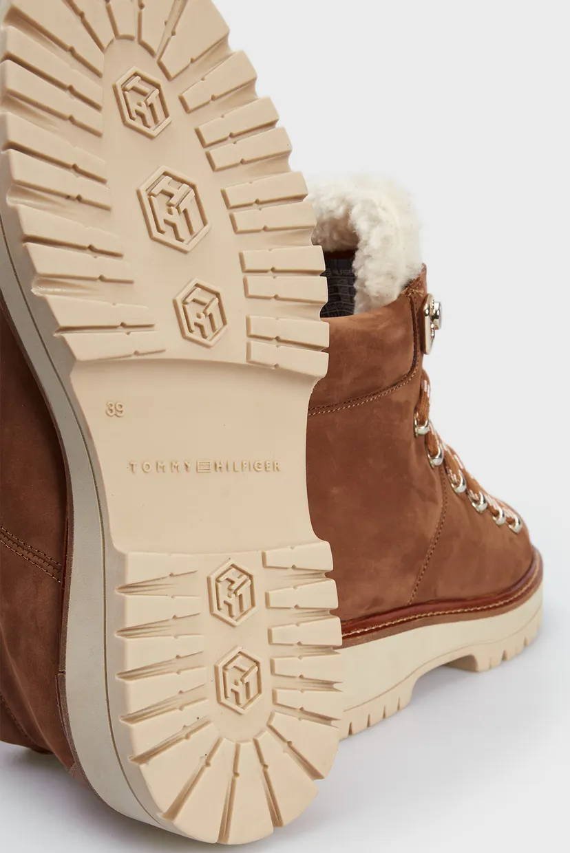 Әйелдерге арналған  қоңыр замша хайкЕрлерге арналған LEATHER OUTDOOR FLAT BOOT 7