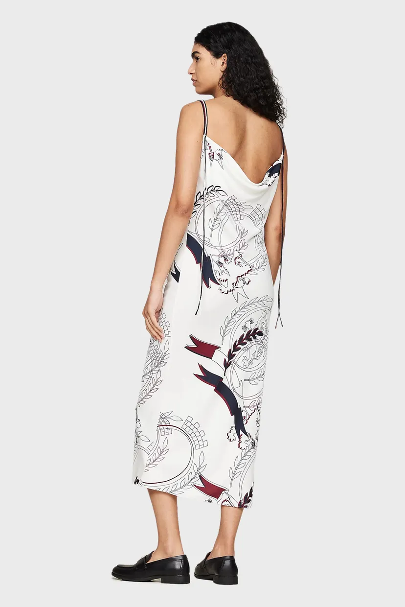 Женское белое платье с узором THC SLICED CREST SLIP DRESS 6