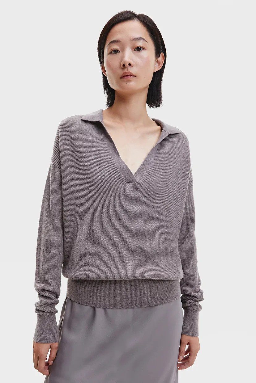 Свитер RIB OPEN NECK SWEATER 6