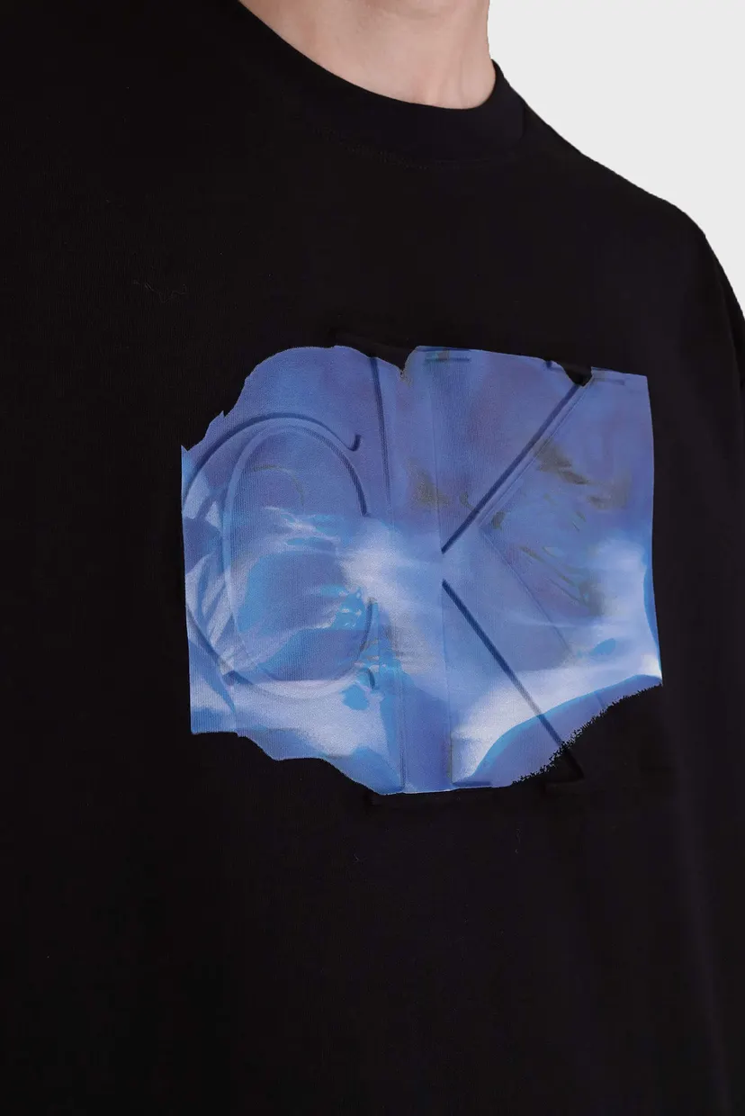Мужская черная футболка EMBOSSED EUPHORIC FLORAL TEE 4