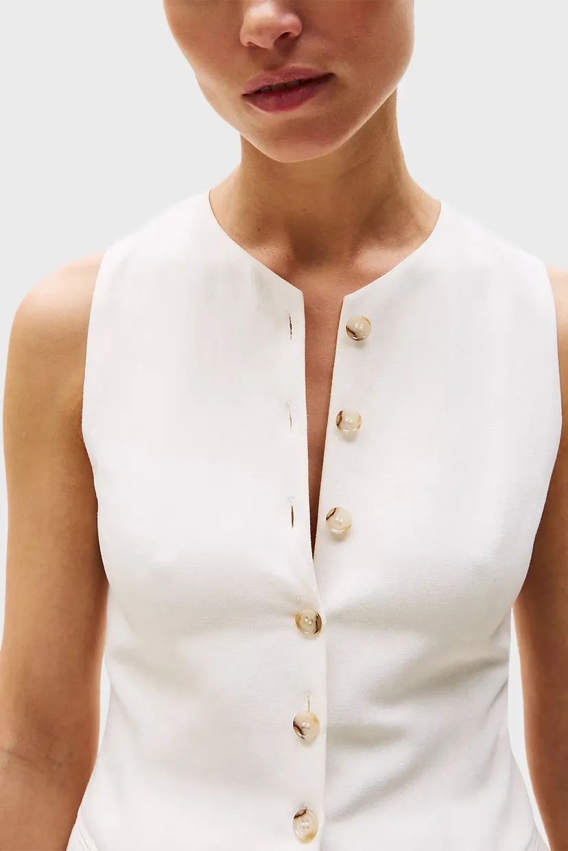 Жилет LINEN MIX SLIM WAISTCOAST TOP 4