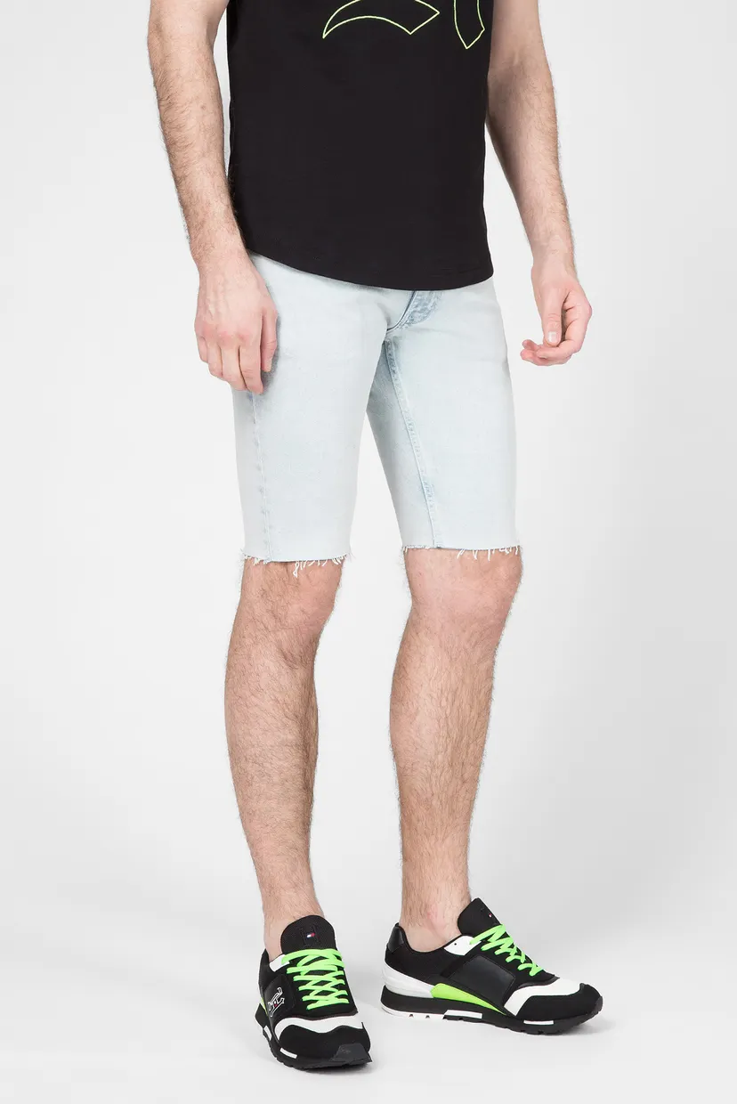 Мужские голубые джинсовые шорты Lewis Hamilton SLIM BLEACH WASH 8