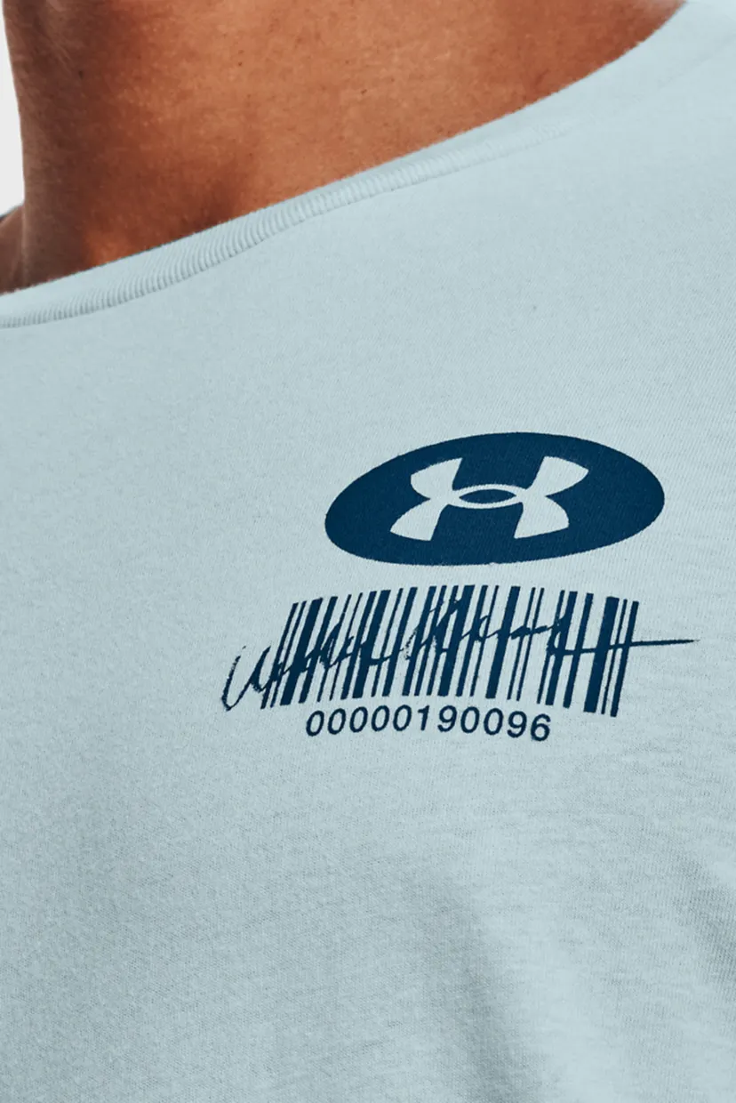 Мужская голубая футболка UA SYMBOL BARCODE SS 8