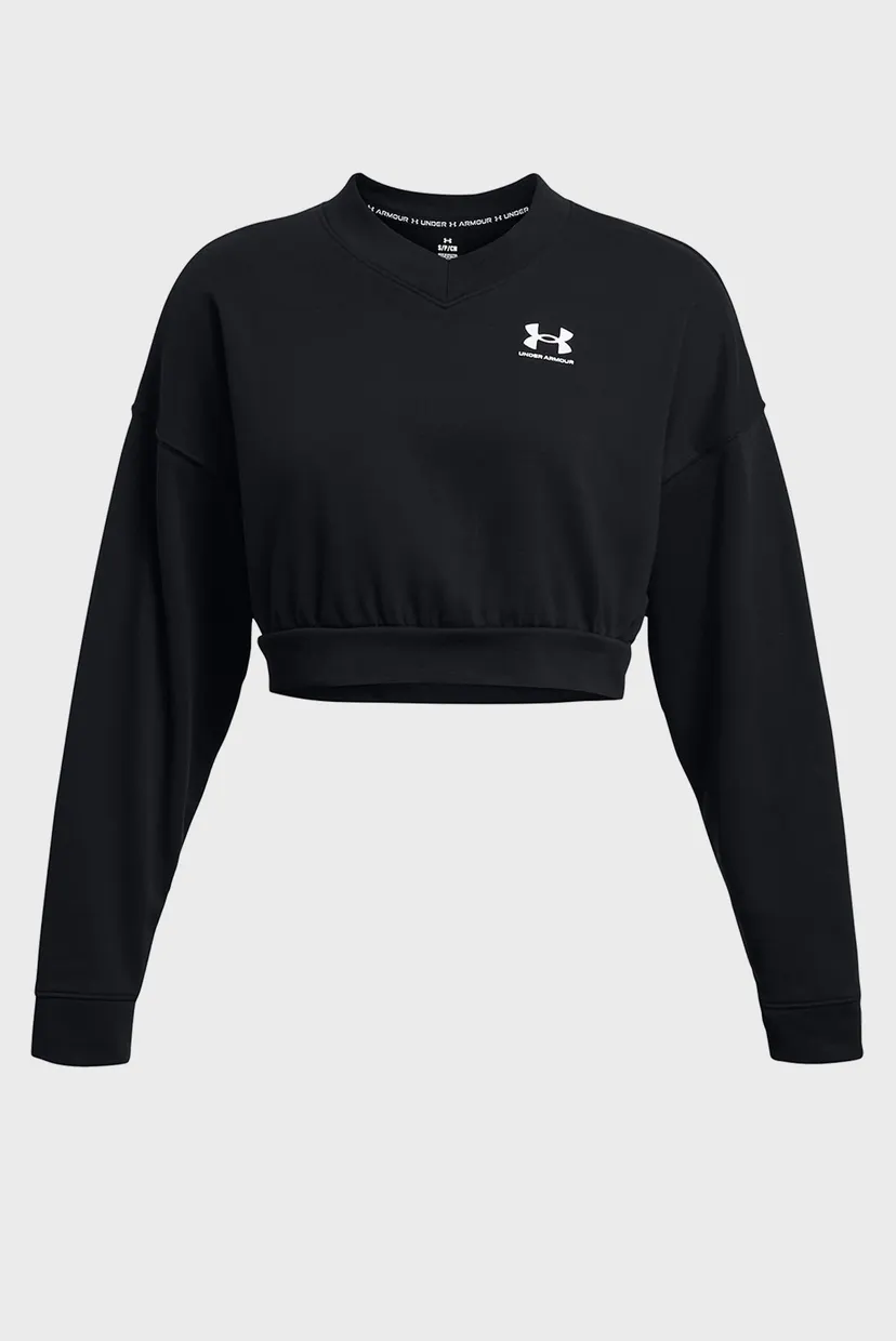 Женский черный свитшот UA Rival Terry OS Crop Crw 3