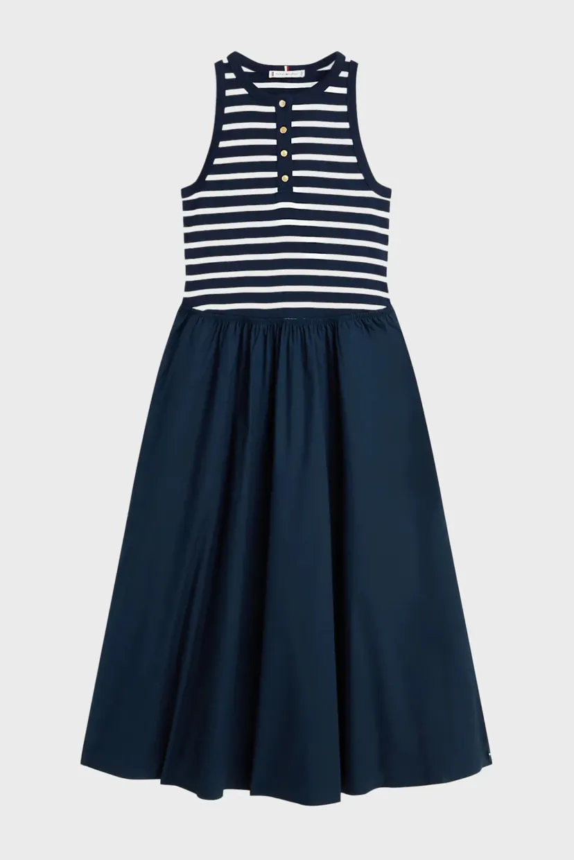 Платье GOLD BUTTON POPLIN MIX DRESS 5