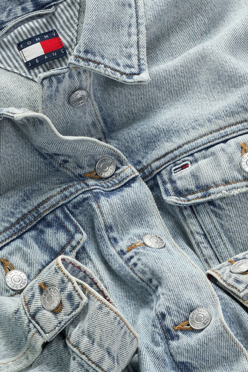 Женская голубая джинсовая куртка CROP TRUCKER 5