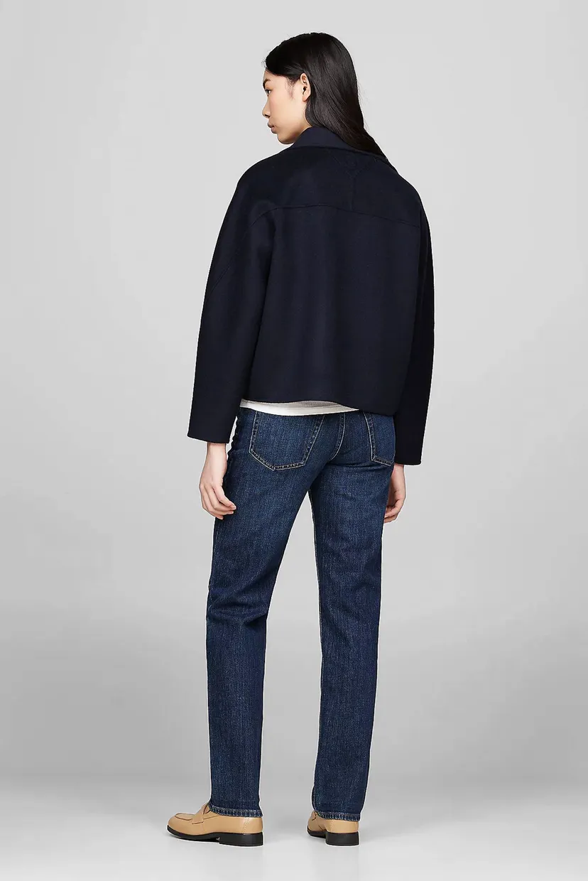 Женское черное шерстяное пальто DF WOOL BLEND FUNNEL JACKET 3