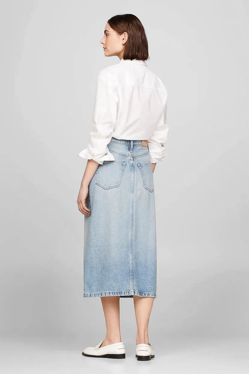 Женская голубая джинсовая юбка DNM MIDI STRAIGHT SKIRT HW ASH 3