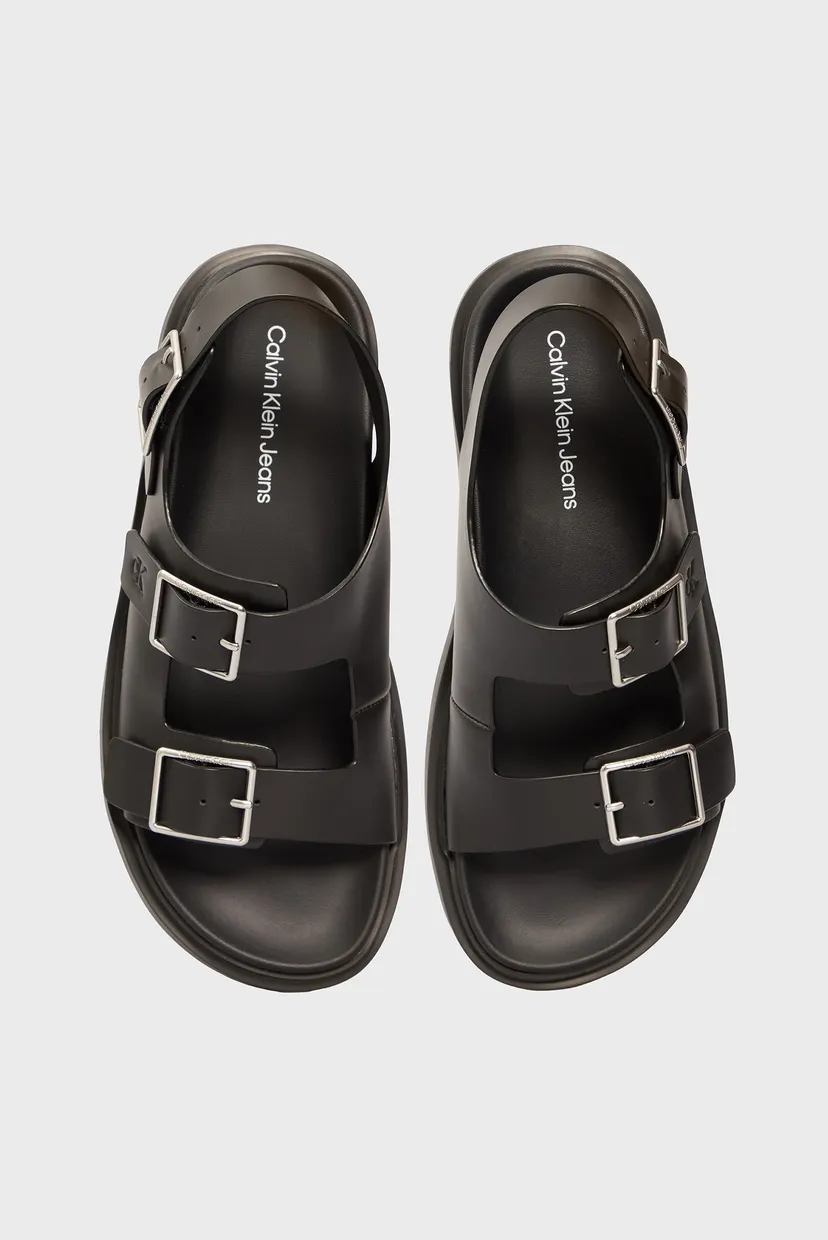 Женские черные кожаные сандалии FLAT MOLDED 4