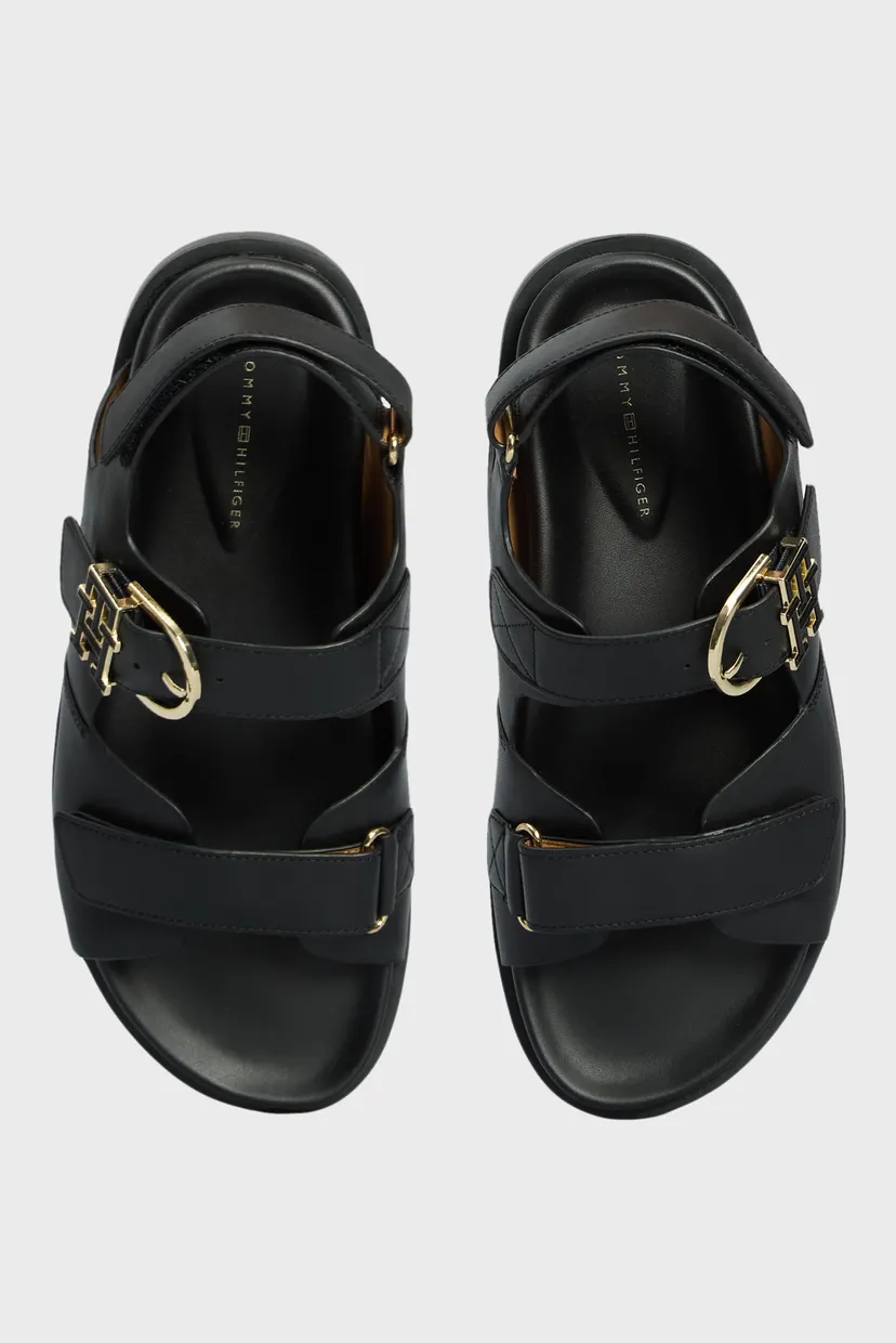 Женские черные кожаные сандалии LEATHER SPORTY SANDAL 4