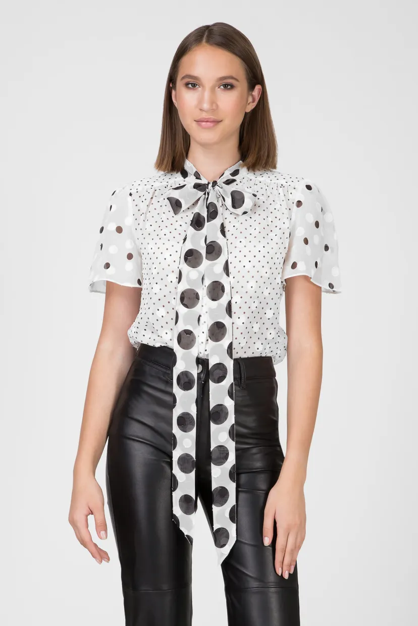 Блузка ZENDAYA POLKA DOT TIE NCK BLOUSE 10