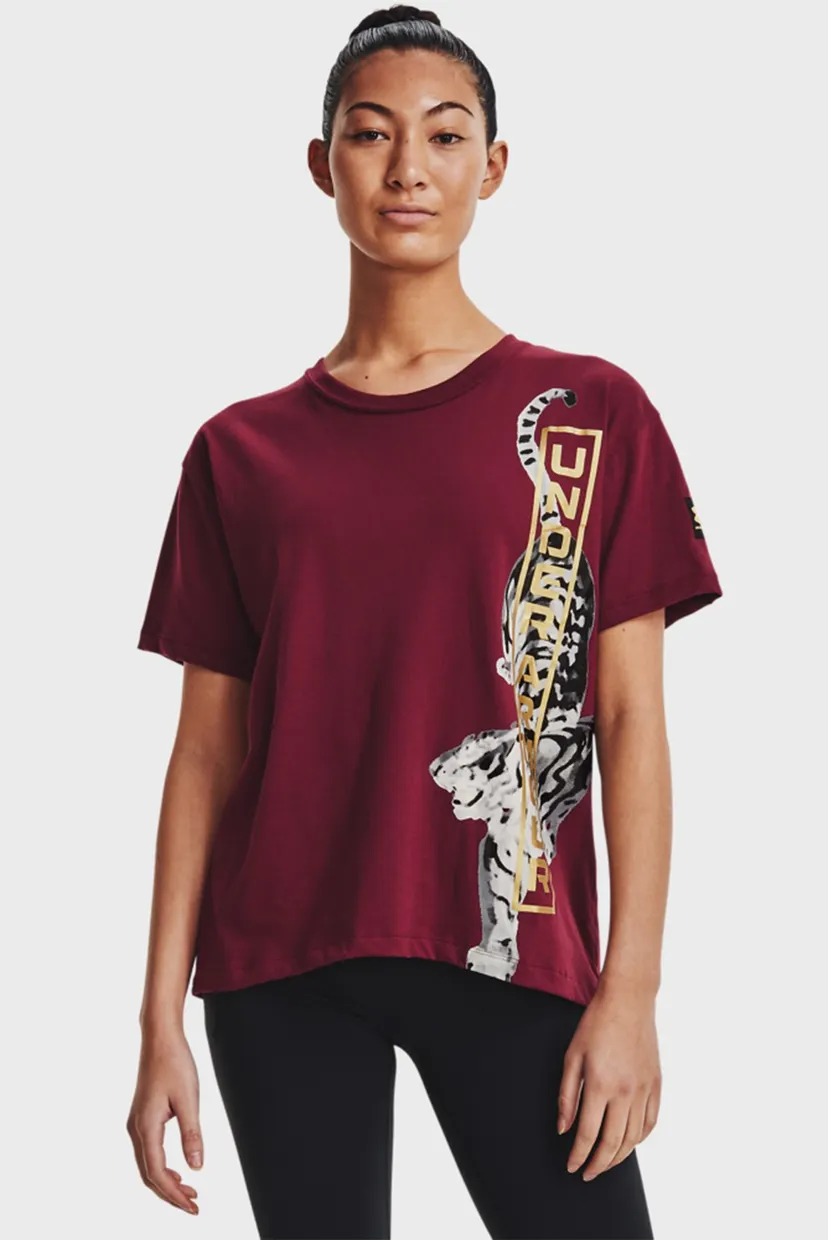 Женская бордовая футболка CNY Graphic Tee 9