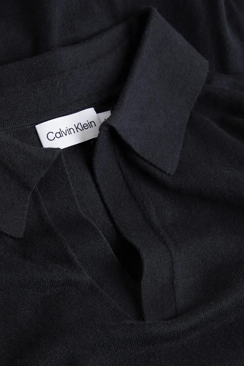 Мужское черное поло COTTON SILK BLEND 4