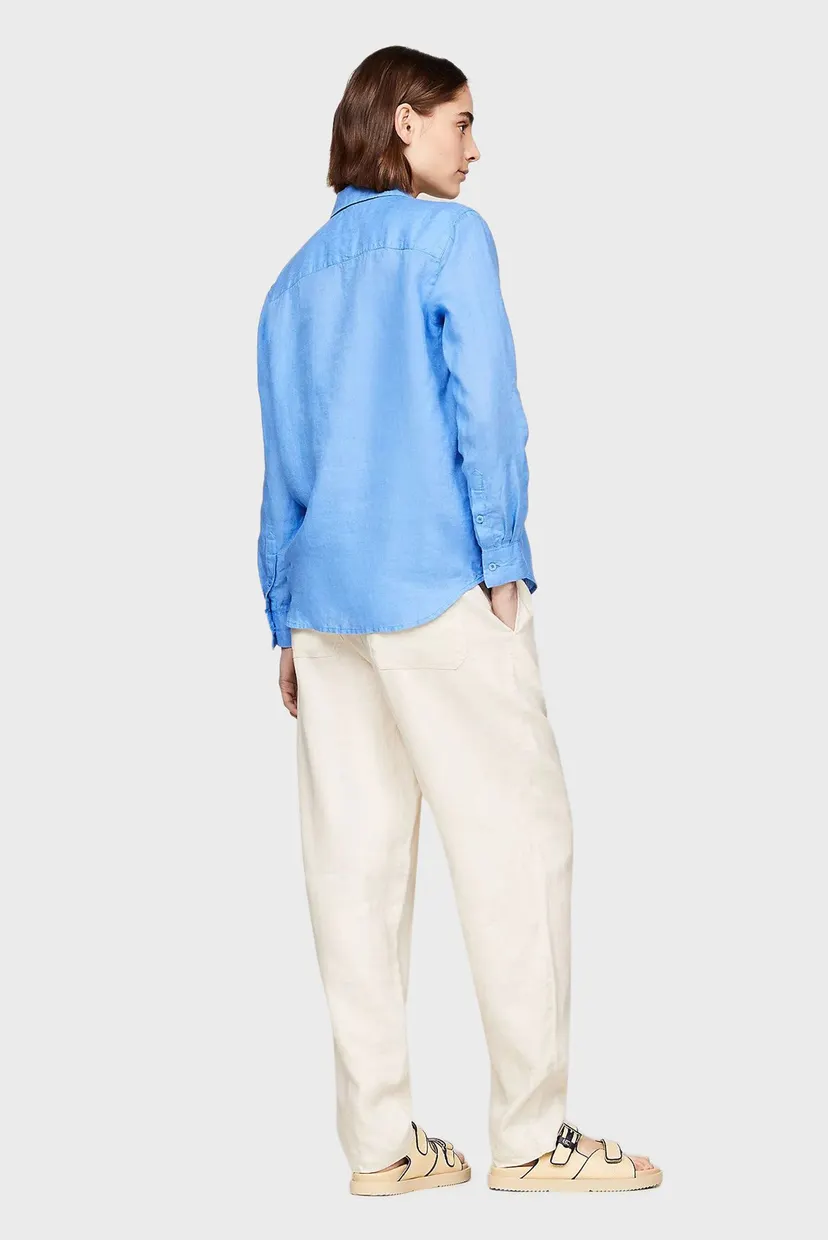 Женская голубая рубашка LINEN RELAXED SHIRT LS 3