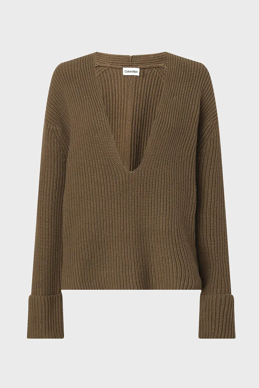 Свитер COTTON BLEND RIB V-NECK SWEATER 6