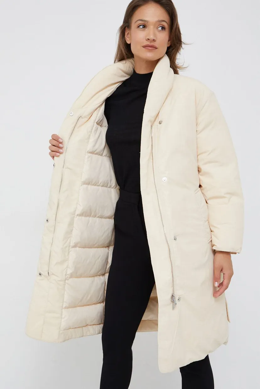 Женский бежевый пуховик RECYCLED DOWN WRAP PUFFER 9